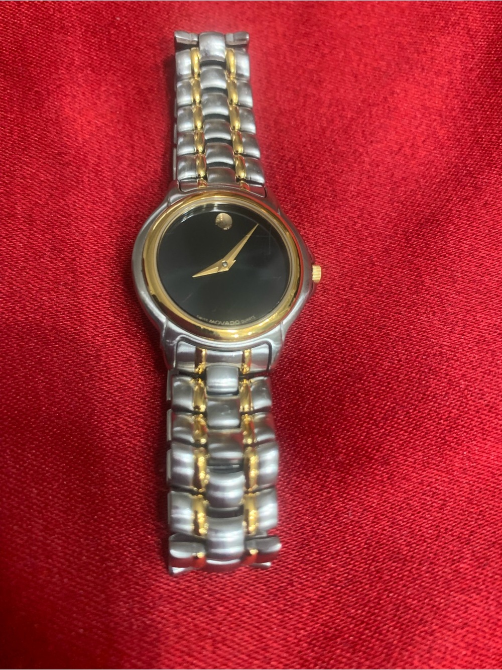 Mo ado brand Gold & Silver Two-Tone Black Dial Wristwatch